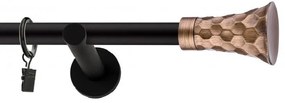 Dekorstudio Garniža jednoradová SFERIC medená MIX čierna-matná 19mm Dĺžka: 220cm, Typ príslušenstva: Bez príslušenstva