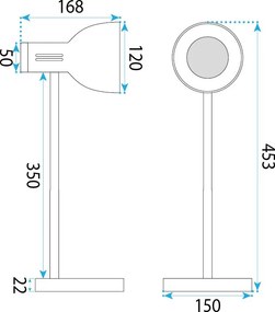 Toolight Toolight, JNH046-1T, stolná lampa s drevenou základňou a ohybným ramenom, v. 45,3 cm, 1× E27, biela, OSW-56238