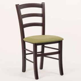 Stima stolička PAYSANE s čalúneným sedákom Vyberte odtieň ->: Wengé, Vyberte látku ->: LUX Zelená 18