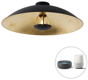 Inteligentné stropné svietidlo čierne so zlatom 60 cm vrátane Wifi A60 - Emilienne