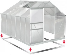 Polykarbonátový skleník 380 cm x 190 cm x 195 cm - 7,22m2
