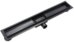 Rea Neox Black Matt, lineárny odtokový žľab 50cm, vzor 2v1, čierna matná, REA-G6600
