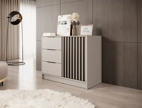 Komoda Nelly 2D s čiernymi lamelami, kašmír