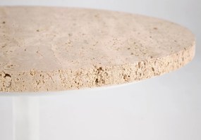 Konferenční stolek Traverso 35 cm travertin/bílý