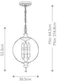 Elstead FE-ARGENTO-P - Luster na reťazi ARGENTO 3xE14/60W/230V