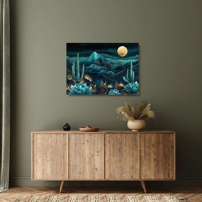 Sklenený obraz - Tyrkysová noc (70x50 cm)