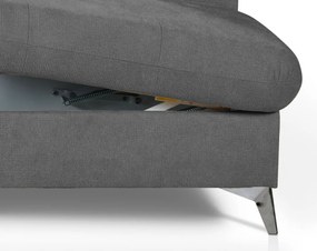 Rohová sedacia súprava Gisele, stredne šedá látka, pravý roh