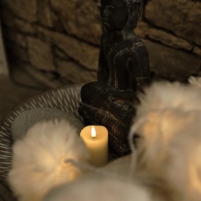 DECOLED LED sviečka, vosk, 8 x 10 cm, mandľová