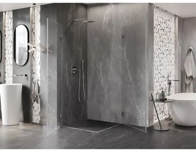 Mexen Lunar-B Duo výklopný sprchový kút 75 x 75 cm, číre sklo, brúsená oceľ, 832-075L-075P-97-00