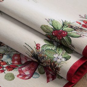 EUROFIRANY VIANOČNÝ GOBELÍNOVÝ BEHÚŇ NA STÔL GARLAND 40X100 CM VZOROVANÝ