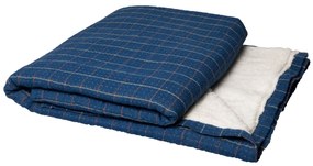 HK living Bavlnený prehoz Checkered Sherpa Blue 130 x 170 cm