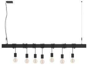 Eglo 39938 - Luster na lanku TOWNSHEND-B 7xE27/40W/230V čierna