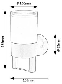Rabalux 77130 - LED Vonkajšie nástenné svietidlo LEITHA LED/12W/230V IP44