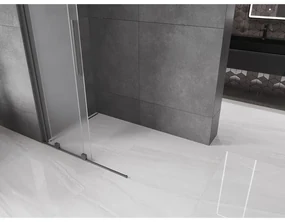 Mexen Velar, sprchová zástena s posuvnými dverami Walk-in 75 x 200 cm, 8mm sklo námraza, brúsený grafit, 871-075-000-33-95
