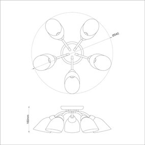Prisadený luster PORTOS 5xE14/10W/230V lesklý chróm