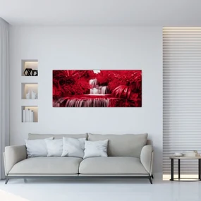 Obraz - Indonézske vodopády v červenej (120x50 cm)