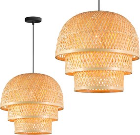 Toolight Boho, závesné svietidlo 1xE27 APP1577-5C, prírodná hnedá, OSW-03614