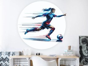 Futbalistka 02 textilní prelepiteľná nálepka na stenu hárok 45 x 45 cm
