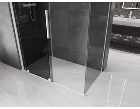 Mexen Velar, sprchový kút s posuvnými dverami 160 x 100 cm, 8mm šedé sklo, biela matná, 871-160-100-41-20