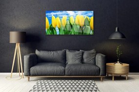 Obraz na skle Tulipány kvety 120x60 cm