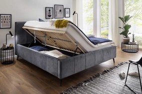 Čalúnená posteľ zallino s úložným priestorom 160 x 200 antracitová MUZZA