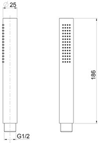 Sapho Sapho, ručná sprchová hlavica, 186mm, zlatá matná, DO21G