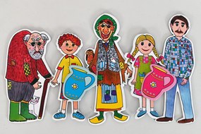 MARIONETINO Bábkové divadlo – Červená Čiapočka a Janko a Marienka (kompletný set, 9 bábok)