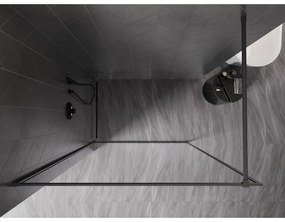 Mexen, Mexen Kioto-F sprchová stena s rámom 180 x 202 cm, priehľadná 8 mm, pištoľový kov - 800-180-104-95-00