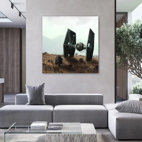 Gario Obraz na plátne Star Wars, droid a vesmírna loď - Zehem Chong Rozmery: 30 x 30 cm