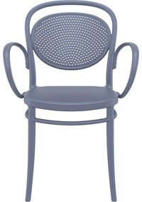 MARCEL XL záhradná stolička s podrúčkami dark grey