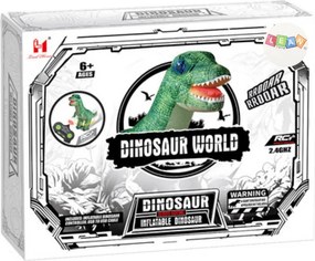LEAN Toys Veľký nafukovací dinosaurus na diaľkové ovládanie RC zelený 130 x 190 cm