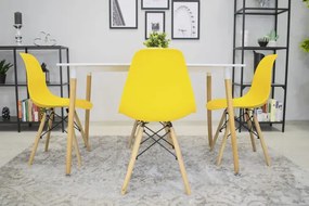 Set dvoch jedálenských stoličiek OSAKA žlté (hnedé nohy) 2ks