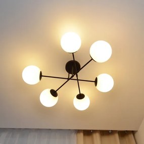 Prisadený luster MOON 6xE27/15W/230V čierna