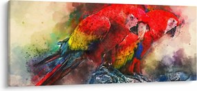 Obraz červených papagájov ara (120x50 cm)
