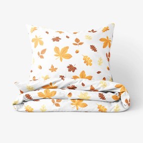 Goldea bavlnené posteľné obliečky - jesenné listy 200 x 200 a 2ks 70 x 90 cm