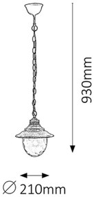 Rabalux 8678 - Vonkajší luster BARCELONA 1xE27/60W/230V