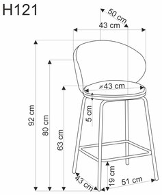 Barová židle Cayden H121 béžová