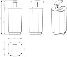 Gedy SEVENTY dávkovač mydla na postavenie, čierna 638214