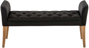 Lavica Cleopatra Chaiselongue látka, nohy antik svetlé - Tmavo sivá
