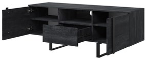 TV stolík Verica 150 cm s otvorenou policou - charcoal / čierne nožičky