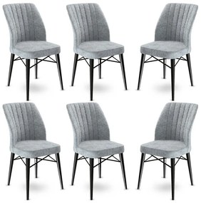 Sada jedálenských stoličiek Flex Grey, 6 ks