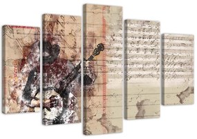 Gario Obraz na plátne Abstraktný hudobník - 5 dielny Rozmery: 100 x 70 cm