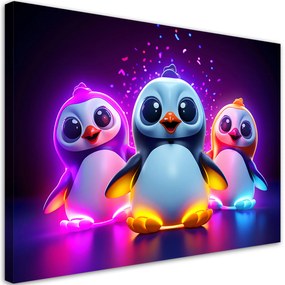 Gario Obraz na plátne Farebné tučniaky Rozmery: 60 x 40 cm