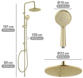 WENKO 26182100 - Sprchový systém YOUNG LINE 101 cm zlatý