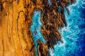 Konferenčný stolík - 91 x 51 cm - špaltovaný buk / epoxidová živica