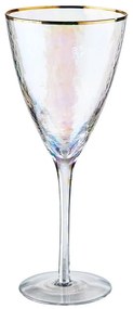 SMERALDA Pohár na víno so zlatým okrajom 400 ml