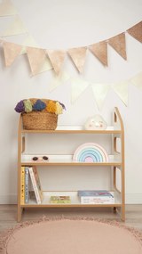 Detský Montessori regál, biely - 72 x 78 cm