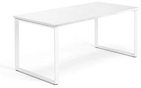 Kancelársky pracovný stôl QBUS, O-rám, 1600x800 mm, biela/biela