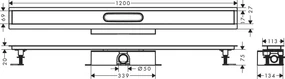Hansgrohe uBox universal, úplná sada pre štandardnú inštaláciu - 1200 pre vrchné sady sprchových žľabov, HAN-56027180