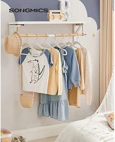 Detské vešiaky, balenie 50 ks zamatových vešiakov, 30 x 0,5 x 20,5 cm, biele